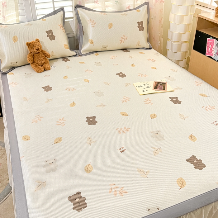 91家纺网 家纺一手货源 找家纺 川悦生活 2025新款数码印花冰藤席 小熊福