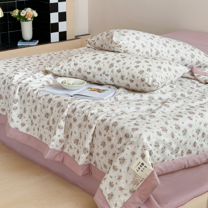 91家纺网 家纺一手货源 找家纺 大彩家居 2025新款全棉有氧水洗纱布夏被夏凉被 陌上花开