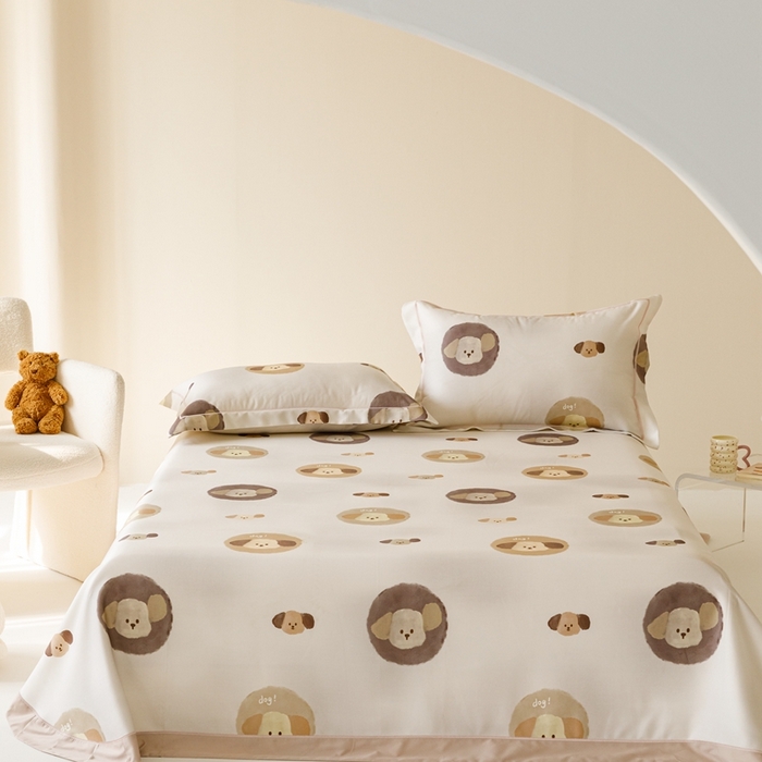 91家纺网 家纺一手货源 找家纺 舒慕 2025新款天丝竹纤维凉席三件套 可爱