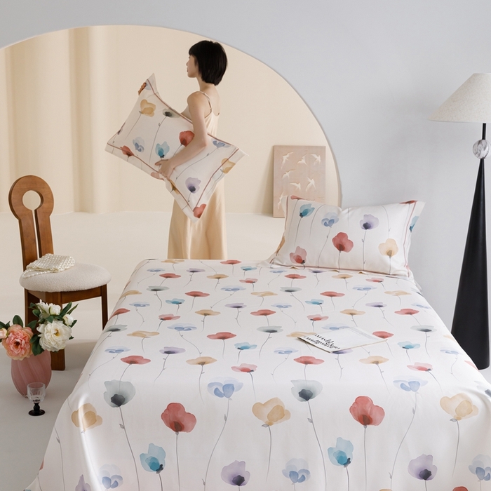 91家纺网 家纺一手货源 找家纺 舒慕 2025新款天丝竹纤维凉席三件套 初语