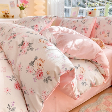 91家纺网 家纺一手货源 找家纺 (总) 清雅福 2025春夏新品全棉13372印花系列四件套