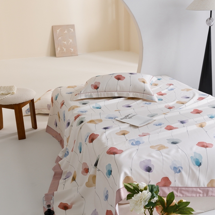 91家纺网 家纺一手货源 找家纺 舒慕 2025新款天丝竹纤维凉席三件套 初语