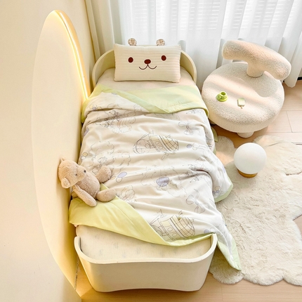 御棉坊 2025新款A类50天丝数码印花夏被子被芯 城堡飞船绿