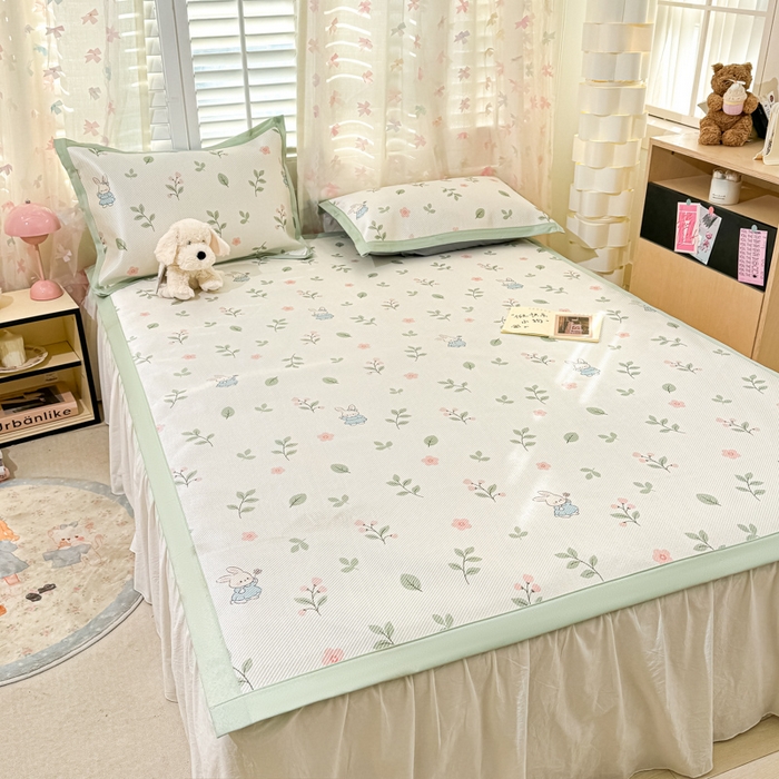 91家纺网 家纺一手货源 找家纺 川悦生活 2025新款数码印花冰藤席 春田蜜兔