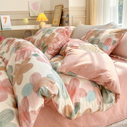 91家纺网 家纺一手货源 找家纺 (总) 清雅福 2025春夏新品全棉13372印花系列四件套