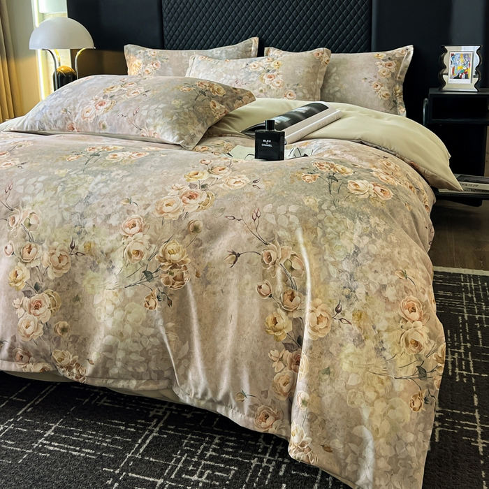 91家纺网 家纺一手货源 找家纺 一比一家纺 2025新款棉代尔轻奢套件 妮娜