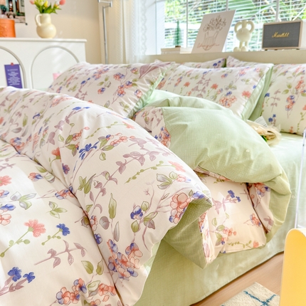 91家纺网 家纺一手货源 找家纺 (总) 清雅福 2025春夏新品全棉13372印花系列四件套