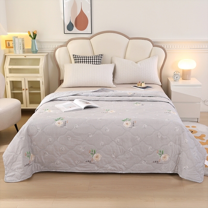 诗雅纺织 2025新款亲肤柔软钻石绒夏被空调被 山茶花
