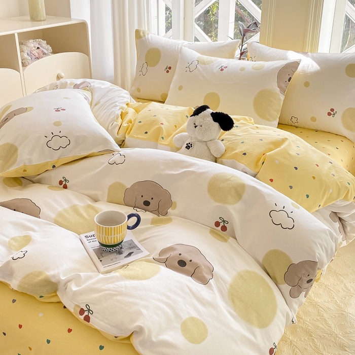 91家纺网 家纺一手货源 找家纺 宜家坊 2025早春新品全棉纯棉喷气13070小清新印花纯棉四件套-风格二 海盐幻想