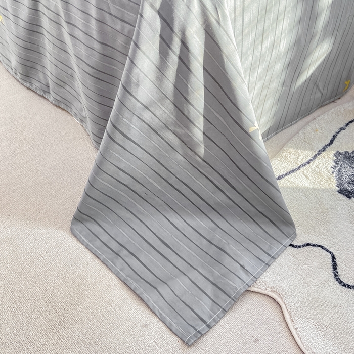 91家纺网 家纺一手货源 找家纺 宜家坊 2025早春新品全棉纯棉喷气13070小清新印花纯棉四件套-风格二 黑白恋曲