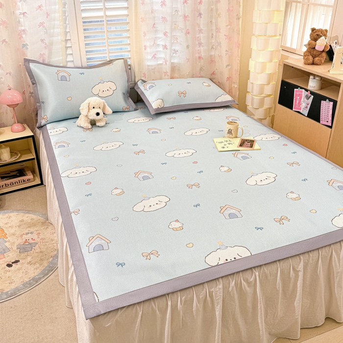 91家纺网 家纺一手货源 找家纺 川悦生活 2025新款数码印花冰藤席 奶屋小汪