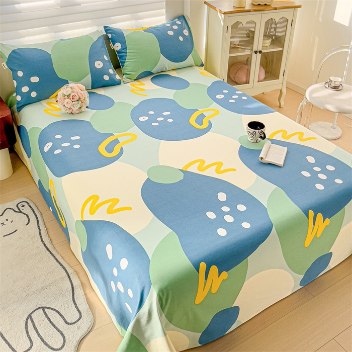 91家纺网 家纺一手货源 找家纺 名兮家居2025新款卡通简约时尚全棉老粗布床单 多肉