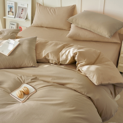 91家纺网 家纺一手货源 找家纺 （总）2025新款全棉13372水洗棉双拼四件套（自然光）