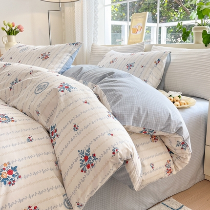 91家纺网 家纺一手货源 找家纺 (总) 清雅福 2025春夏新品全棉13372印花系列四件套