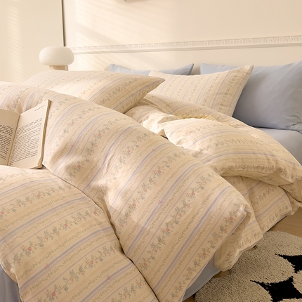 DoDo 兜兜 2025新款全棉双层纱印花四件套（可定做尺寸） 蓝色的风