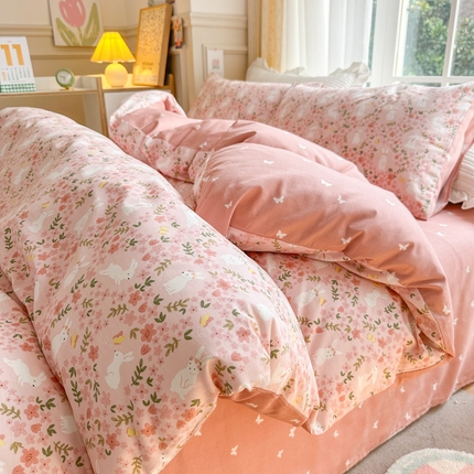 91家纺网 家纺一手货源 找家纺 (总) 清雅福 2025春夏新品全棉13372印花系列四件套