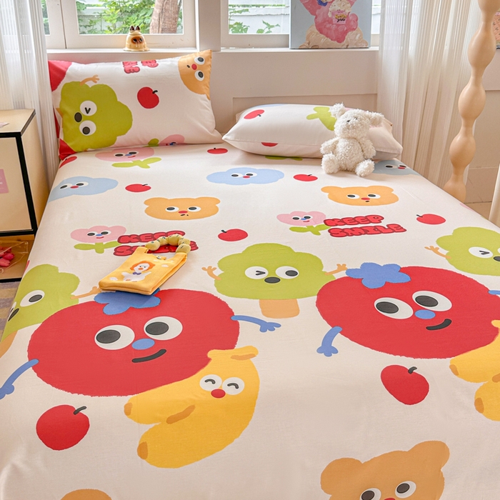 91家纺网 家纺一手货源 找家纺 吉象家纺 2025新款高支密全棉印花单品系列-单床单 微笑天团