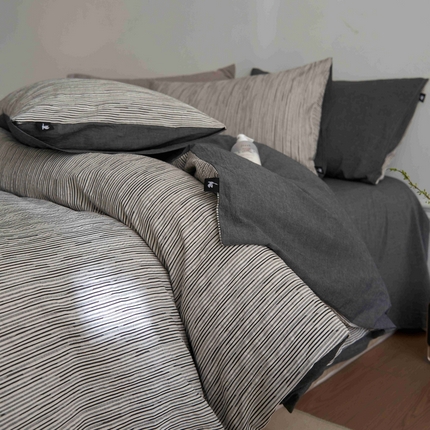 91家纺网 家纺一手货源 找家纺 （总）安莱生活 2025新款60s色织大提花秘境条纹四件套系列