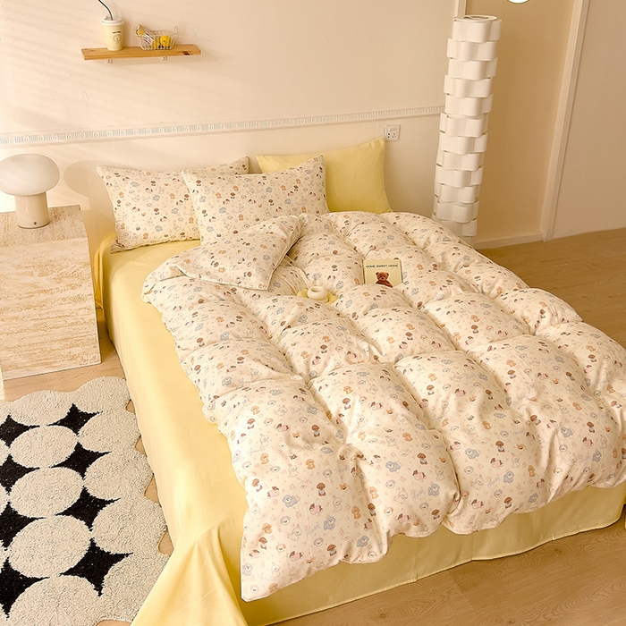 91家纺网 家纺一手货源 找家纺 DoDo 兜兜 2025新款全棉双层纱印花四件套（可定做尺寸） 彩色小狗