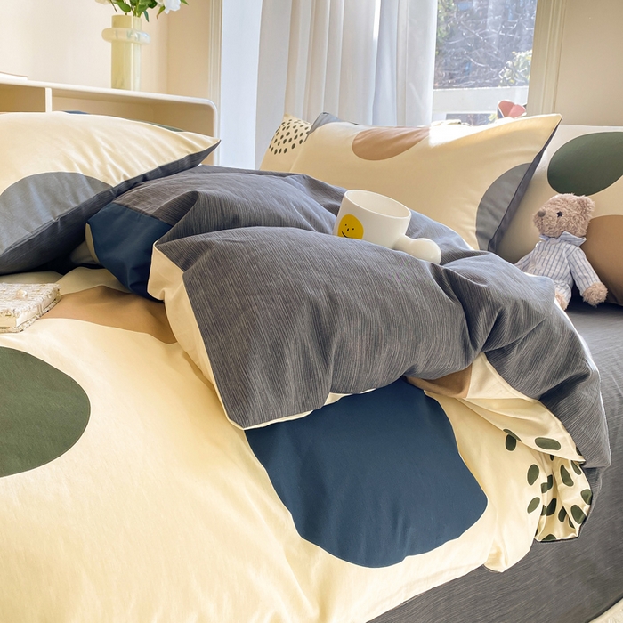 91家纺网 家纺一手货源 找家纺 宜家坊 2025早春新品全棉纯棉喷气13070小清新印花纯棉四件套-风格二 米亚