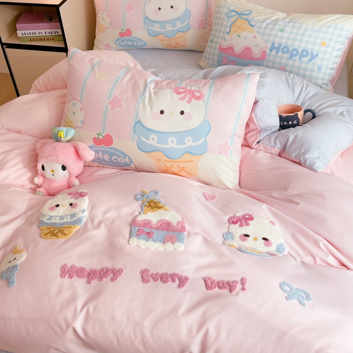 91家纺网 家纺一手货源 找家纺 沐慕 2025新款大版印加绣款四件套 蛋糕kt