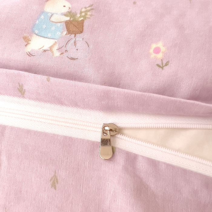 91家纺网 家纺一手货源 找家纺 DoDo 兜兜 2026新款全棉双层纱印花单被套（可定做尺寸） 甜心小兔