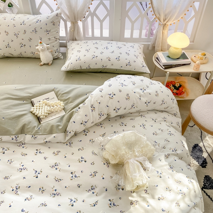 91家纺网 家纺一手货源 找家纺 宜家坊 2025早春新品全棉纯棉喷气13070小清新印花纯棉四件套-风格二 扶摇