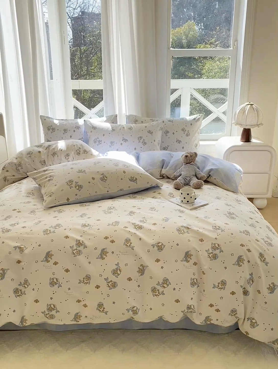 91家纺网 家纺一手货源 找家纺 （总）宜家坊 2025早春新品全棉纯棉喷气13070小清新印花纯棉四件套-风格二