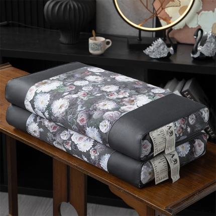 91家纺网 家纺一手货源 找家纺 （总）仁宇枕业 2025新款新品高端奢华全棉贡缎牡丹花开系列全荞麦枕头枕芯