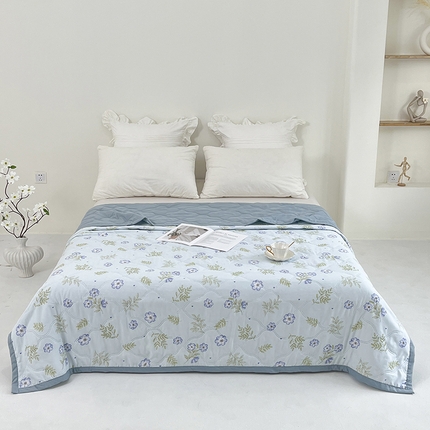 91家纺网 家纺一手货源 找家纺 诗雅纺织 2025新款超柔水洗棉夏凉被空调被 沁凉一夏