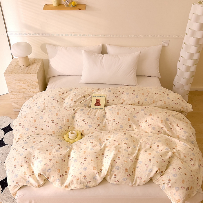 91家纺网 家纺一手货源 找家纺 DoDo 兜兜 2025新款全棉双层纱印花单被套（可定做尺寸） 彩色小狗