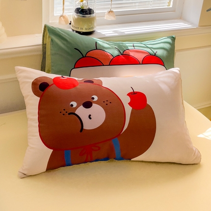 91家纺网 家纺一手货源 找家纺 （总）尤米 【提供买家秀】2025新款水洗棉大版卡通毛巾绣套件系列-单枕套