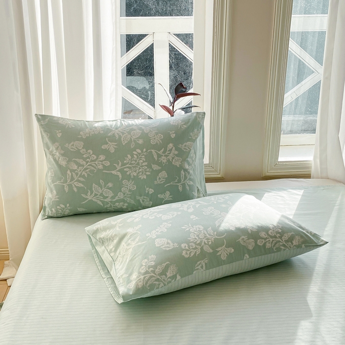 91家纺网 家纺一手货源 找家纺 宜家坊 2025早春新品全棉纯棉喷气13070小清新印花纯棉四件套-风格二 清甜