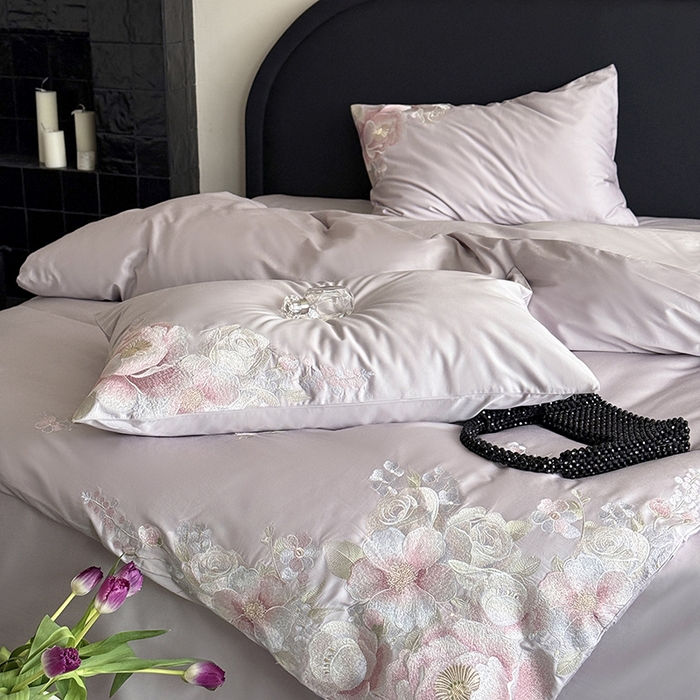 91家纺网 家纺一手货源 找家纺 鹿班家居 2025春夏款100S长绒棉精密刺绣-甜郁季风【标准会员-20元】 甜郁季风-紫色