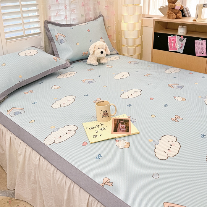 91家纺网 家纺一手货源 找家纺 川悦生活 2025新款数码印花冰藤席 奶屋小汪