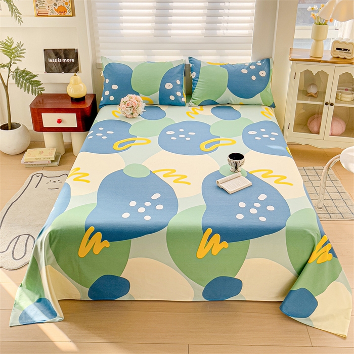 91家纺网 家纺一手货源 找家纺 名兮家居2025新款卡通简约时尚全棉老粗布床单 多肉