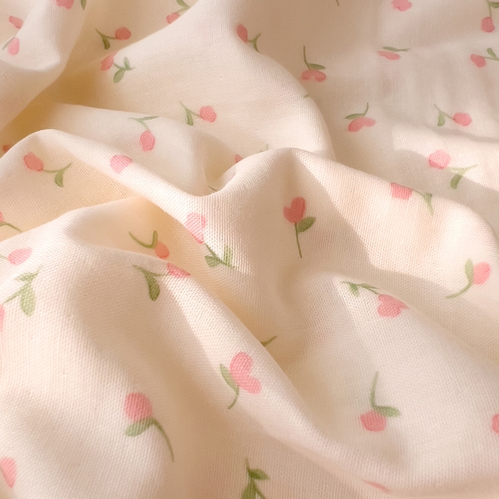 91家纺网 家纺一手货源 找家纺 DoDo 兜兜 2025新款全棉双层纱印花单被套（可定做尺寸） 朵朵小花