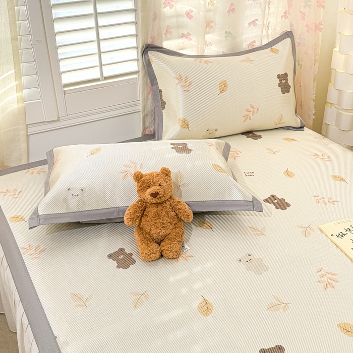 91家纺网 家纺一手货源 找家纺 川悦生活 2025新款数码印花冰藤席 小熊福