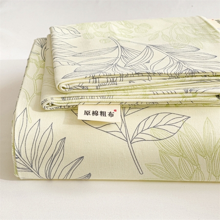 名兮家居2025新款卡通简约时尚全棉老粗布床单 繁花-绿
