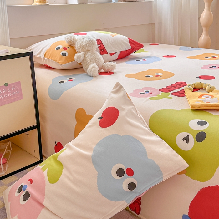 91家纺网 家纺一手货源 找家纺 吉象家纺 2025新款高支密全棉印花单品系列-单床单 微笑天团