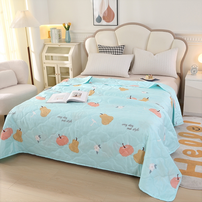 91家纺网 家纺一手货源 找家纺 诗雅纺织 2025新款亲肤柔软钻石绒夏被空调被 南瓜