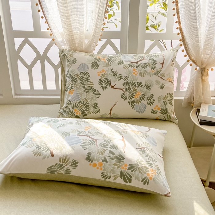 91家纺网 家纺一手货源 找家纺 宜家坊 2025早春新品全棉纯棉喷气13070小清新印花纯棉四件套-风格二 萝樱