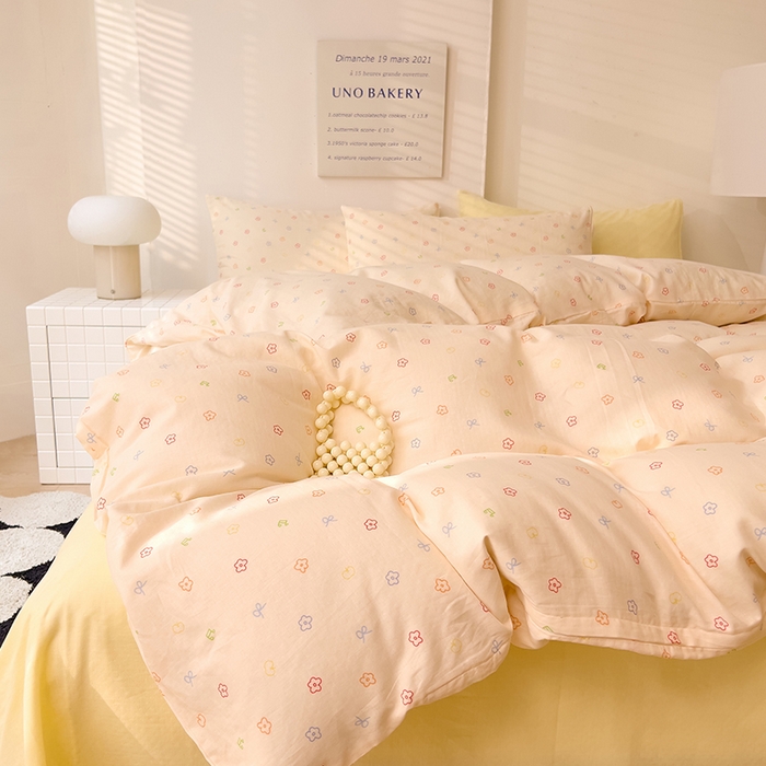 91家纺网 家纺一手货源 找家纺 DoDo 兜兜 2025新款全棉双层纱印花四件套（可定做尺寸） 蜜糖日记