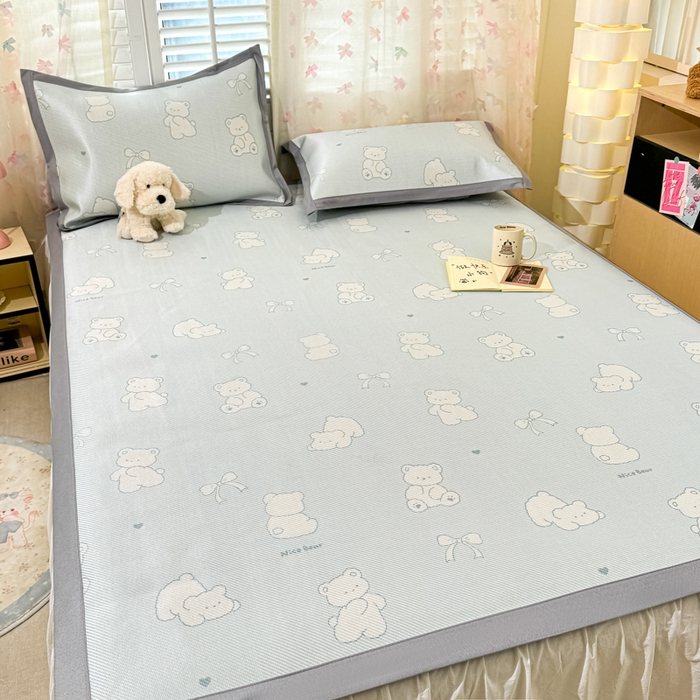 91家纺网 家纺一手货源 找家纺 川悦生活 2025新款数码印花冰藤席 痞小熊