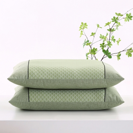 小牛席业 2025新款7D小三角按摩-冷感豆豆夏凉枕 绿色 35*55cm枕套+枕芯（含枕芯）