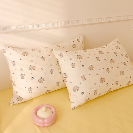 91家纺网 家纺一手货源 找家纺 （总）DoDo 兜兜 2025新款全棉双层纱印花单枕套（可定做尺寸）