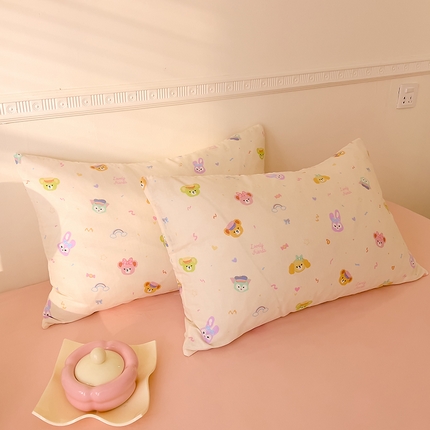 91家纺网 家纺一手货源 找家纺 （总）DoDo 兜兜 2025新款全棉双层纱印花单枕套（可定做尺寸）