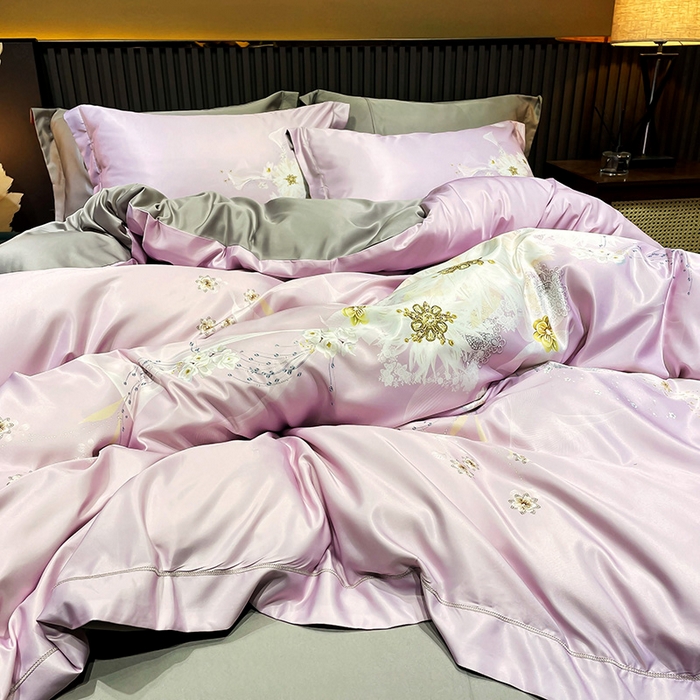 91家纺网 家纺一手货源 找家纺 （总）梵克保罗 2025春夏新款天丝数码大版印花四件套