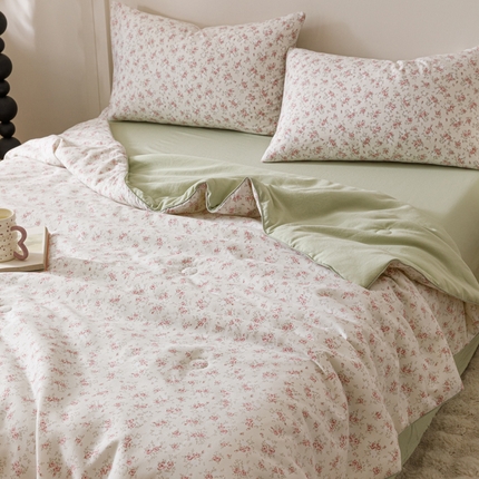 91家纺网 家纺一手货源 找家纺 （总）一加一 2025新款有氧纱印花大豆夏被