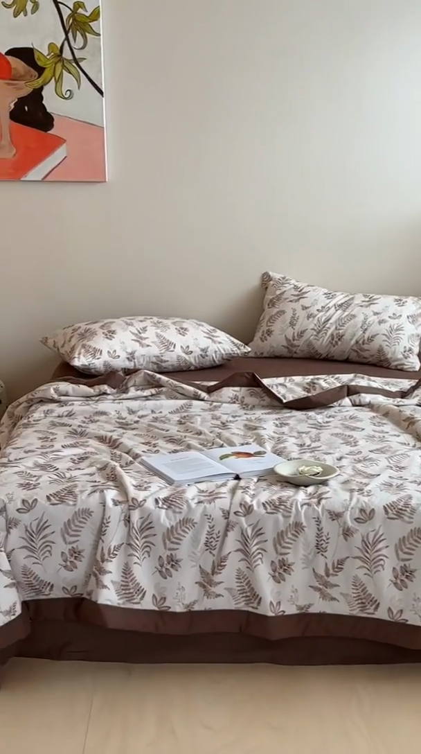 91家纺网 家纺一手货源 找家纺 大彩家居 2025新款全棉有氧水洗纱布夏被夏凉被 夏日风情